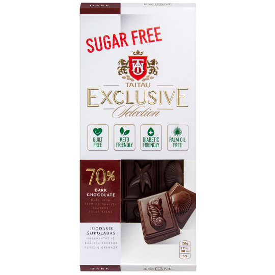 Hořká čokoláda BEZ CUKRU 70% Taitau Exclusive Selection 100g