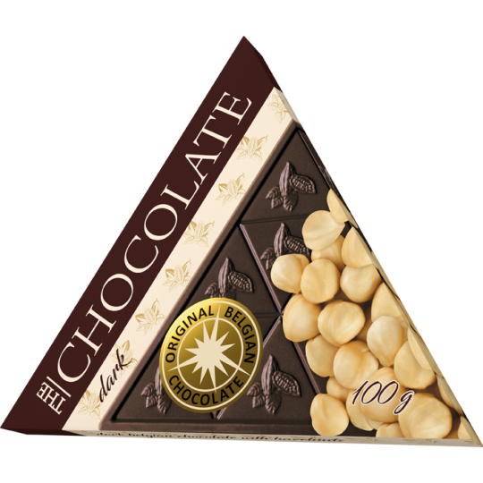 Trojúhelníková čokoláda - hořká s lískovými oříšky 100g