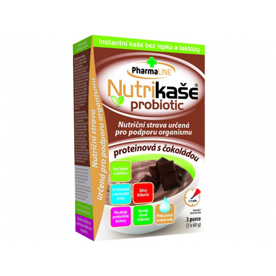 Nutrikaše probiotic proteinová s čokoládou 3x60g min.trv.10.8.2023