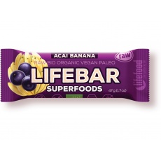Bio tyčinka Lifebar Superfoods acai banán 47g